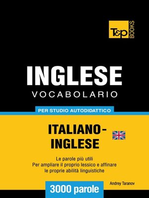 cover image of Vocabolario Italiano-Inglese britannico per studio autodidattico